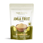 Two Roots Organic Amla Fruit Powder packaging on a white background